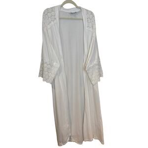Vintage Priamo Neiman Marcus White Lace Duster Cardigan Small Cottagecore Bridal